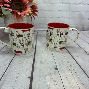 NWT spectrum puppy party mugs 21oz christmas holiday dachshund frenchie